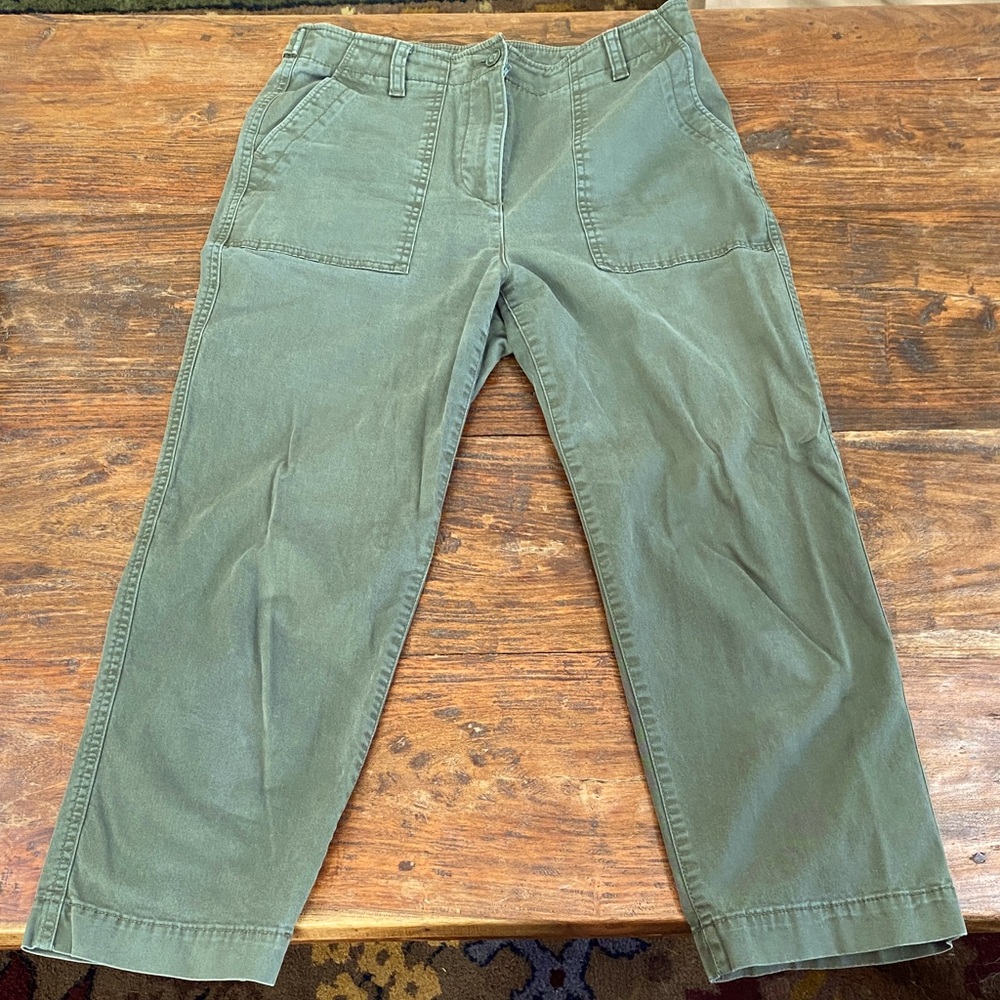 Cropped, olive chinos from Talbots, size 8